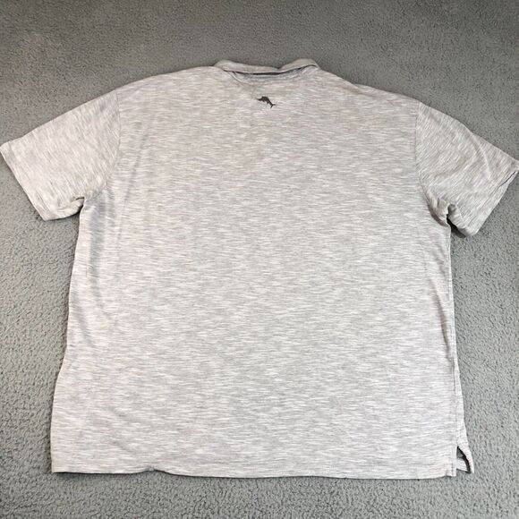 Tommy Bahama Shirt Men 2XLarge XXL Gray Polo Slit Logo Fishing Golf Casual Spots - Picture 8 of 11